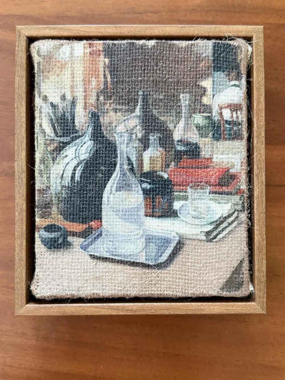 Still Life Framed Burlap Canvas Art
